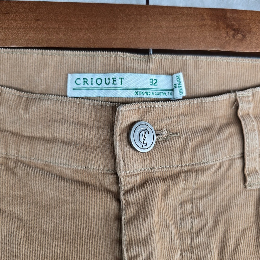 CRIQUET Mens Tan Corduroy Straight Leg Pants Size 32x29 Golf Casual Preppy - Picture 2 of 8